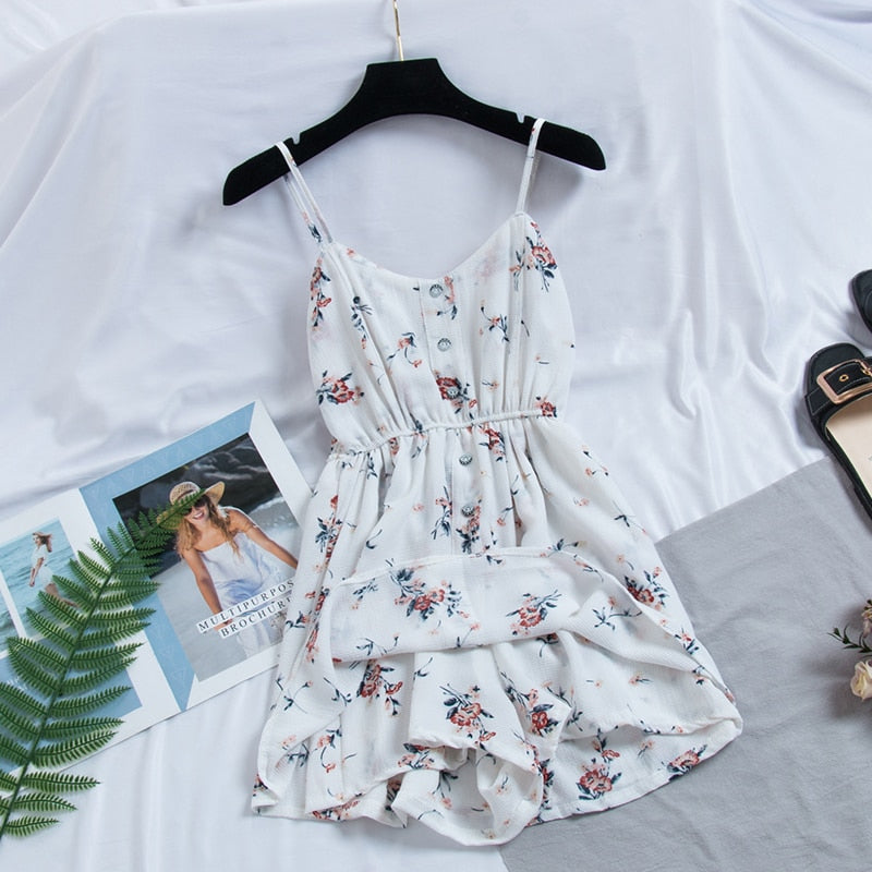 Bohemian Print Thin Strap Sleeveless Dress