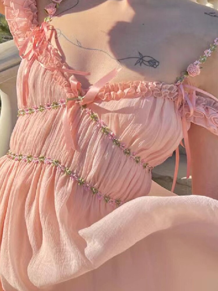 Boho France Elegant Strap Dress