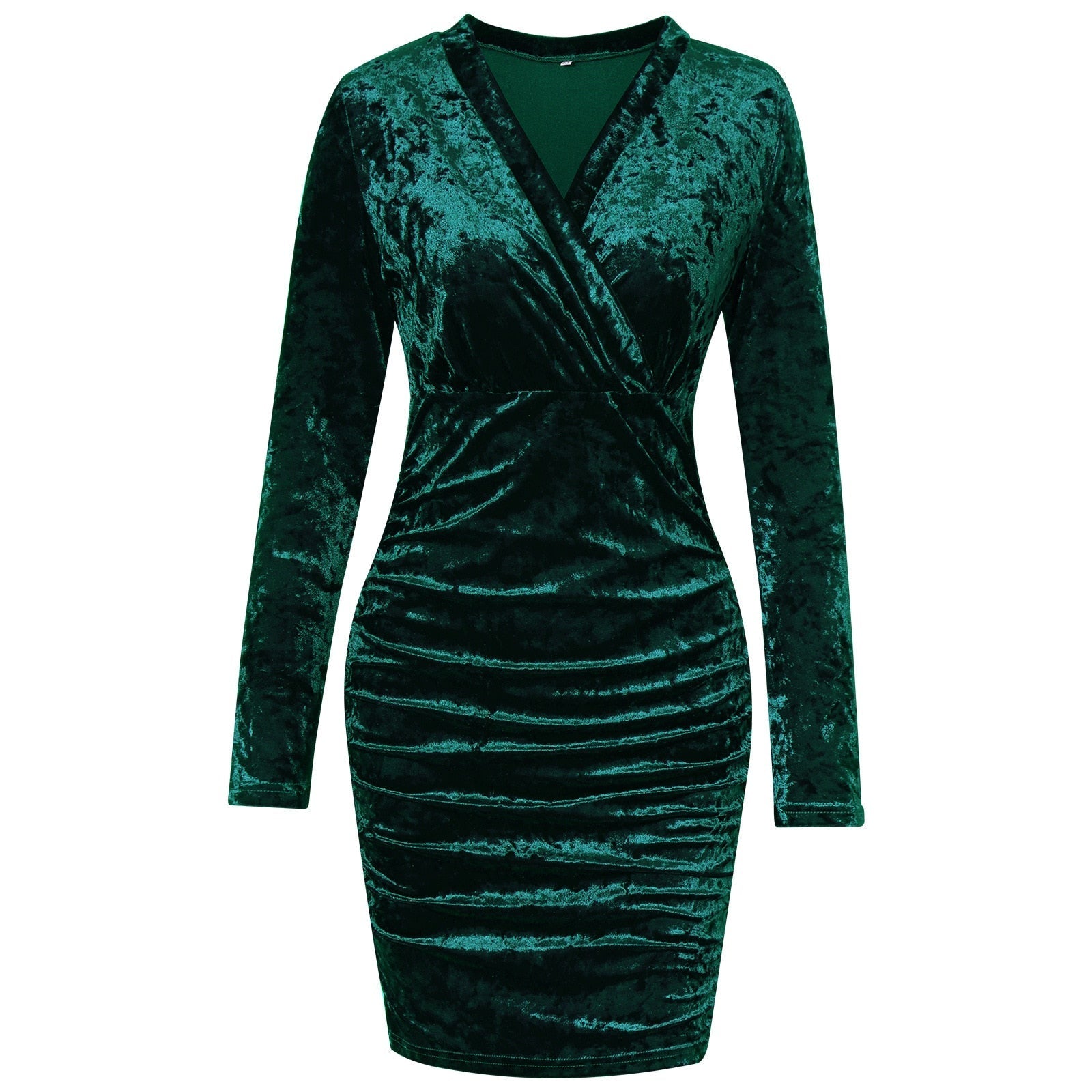 Black Sexy Club Dress for Women V Neck Bodycon Dress Full Sleeve High Waist Versatile Mini Dress Streetwear Ladies Fashion