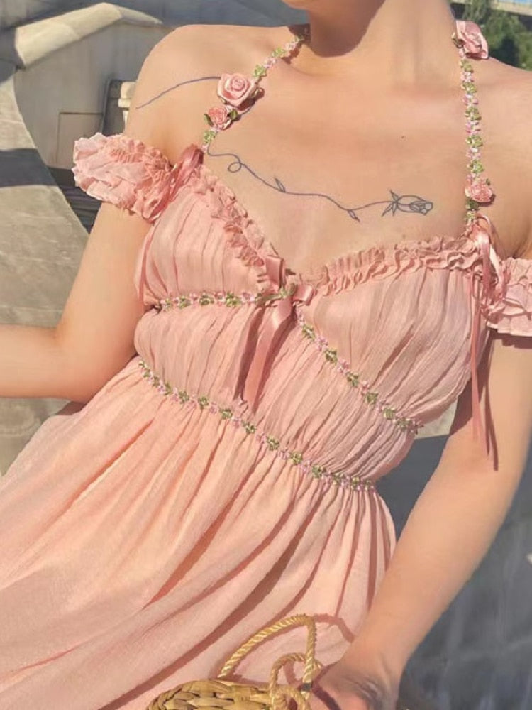 Boho France Elegant Strap Dress