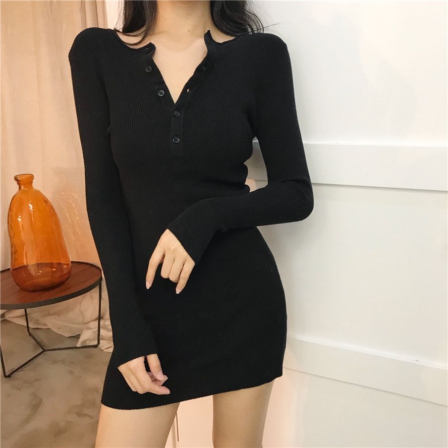 Black Sexy Female Knit Dress Winter Autumn Wrap Midi Green Bodycon 2023 Fashion Sweater Dresses Woman Vintage Korean Mini Short