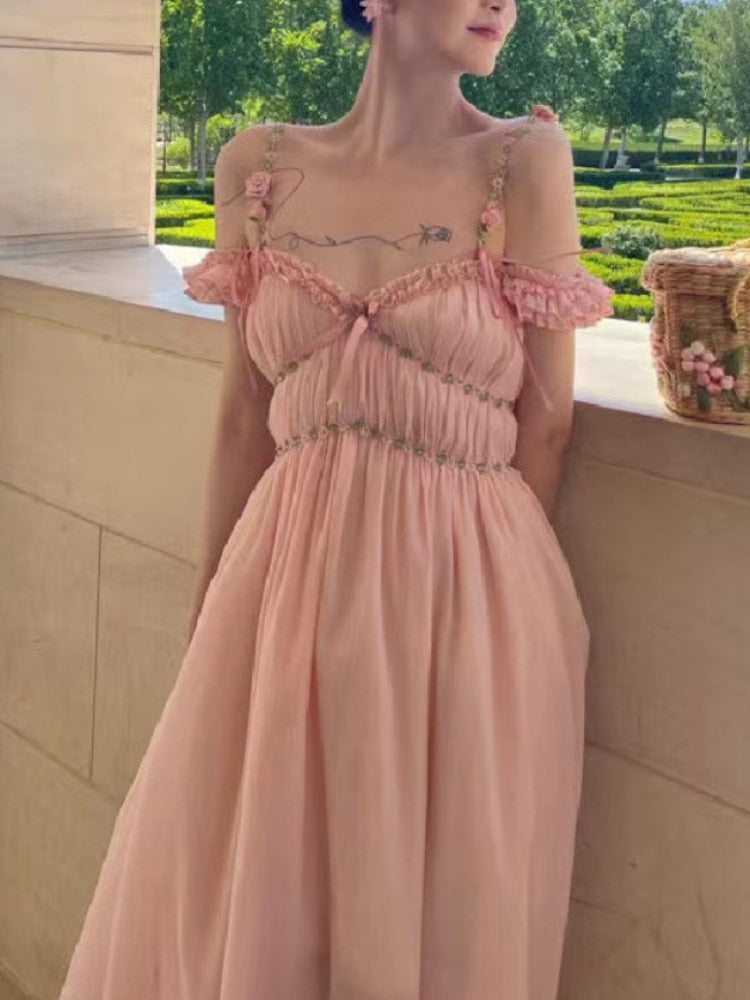 Boho France Elegant Strap Dress