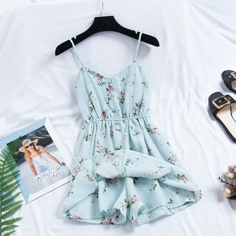 Bohemian Print Thin Strap Sleeveless Dress